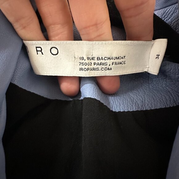 IRO Ashville Cropped Leather Moto Biker Jacket in Summer - Picture 4 of 5